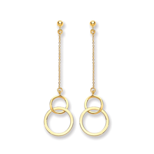 Gold Circle Drop Earring