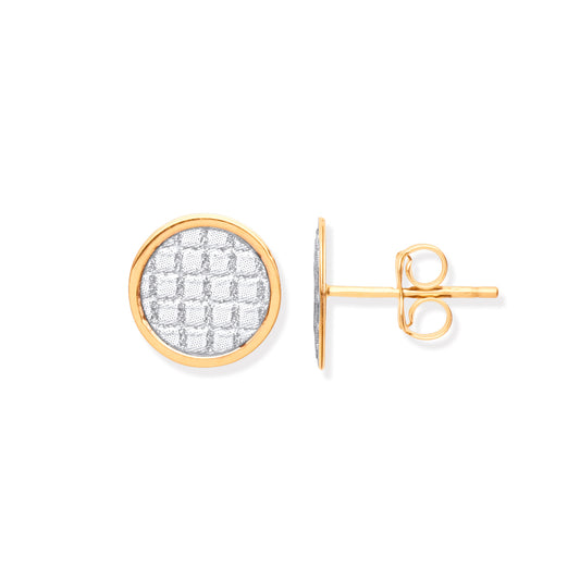 Gold 10mm Moondust Stone Illusion Effect Studs