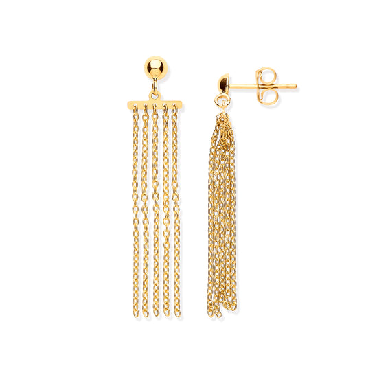 Gold Tassel Drop Earrings