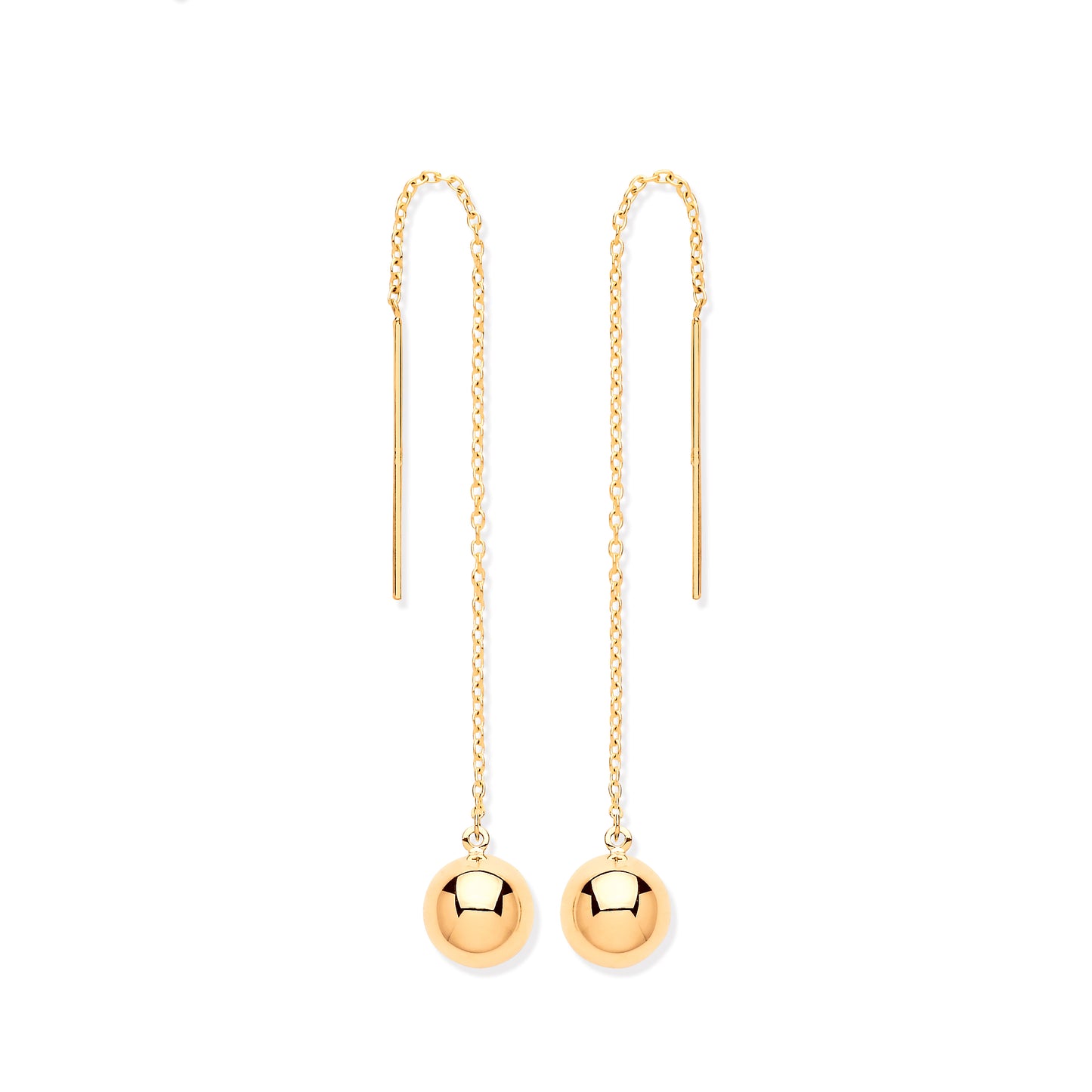 Gold Ball Chain Threader Earrings