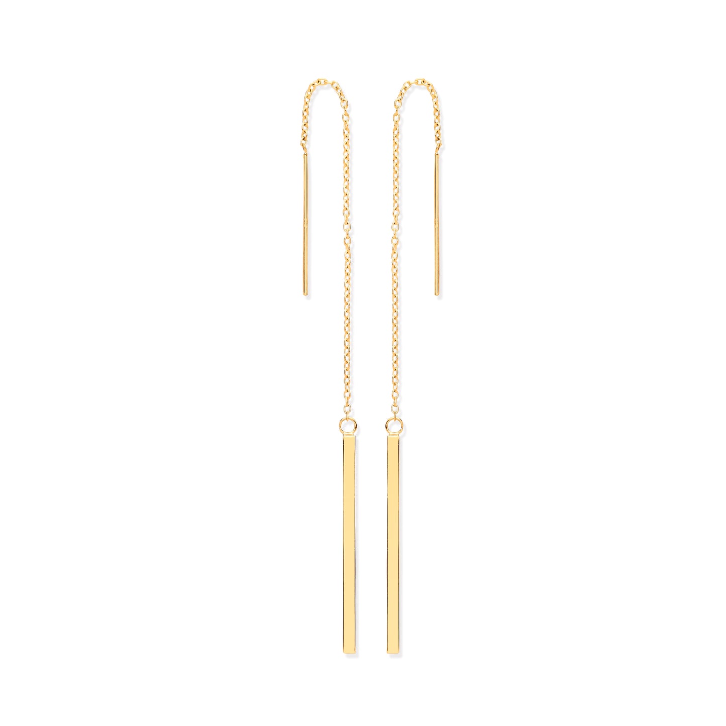 Gold Chain Drop Threader Earrings