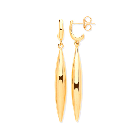 Gold HolloWhite Drop Earrings