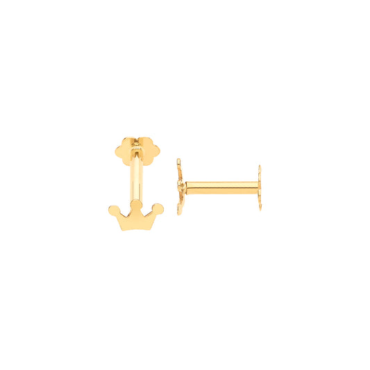 Gold Crown ScreWhite Ear Cartilage Stud