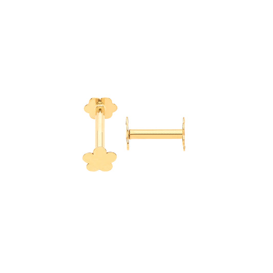 Gold Flower ScreWhite Ear Cartilage Stud