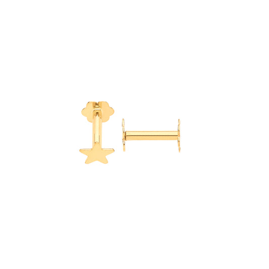 Gold Star ScreWhite Ear Cartilage Stud