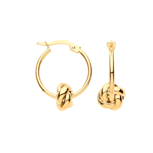 Gold Knot 18mm Hoop Earring