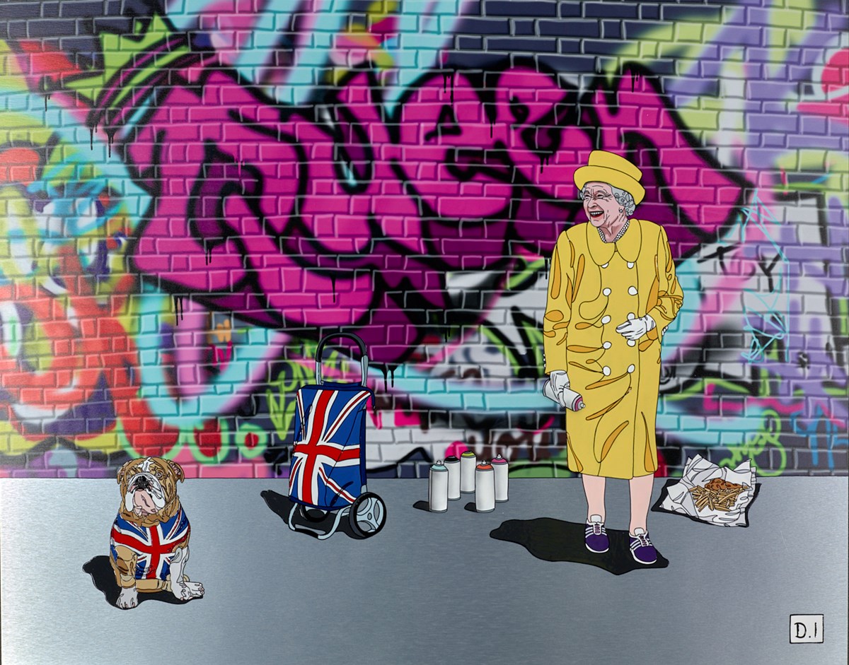 Queen On Dark Graffiti Wall